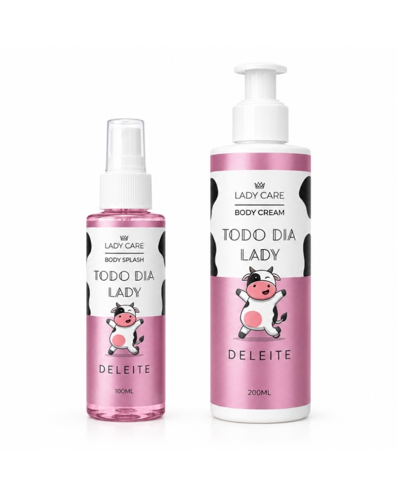 [KIT 2UND] Body Splash Todo dia Lady de Leite 100ml + Body Cream 200ml - Lady Care