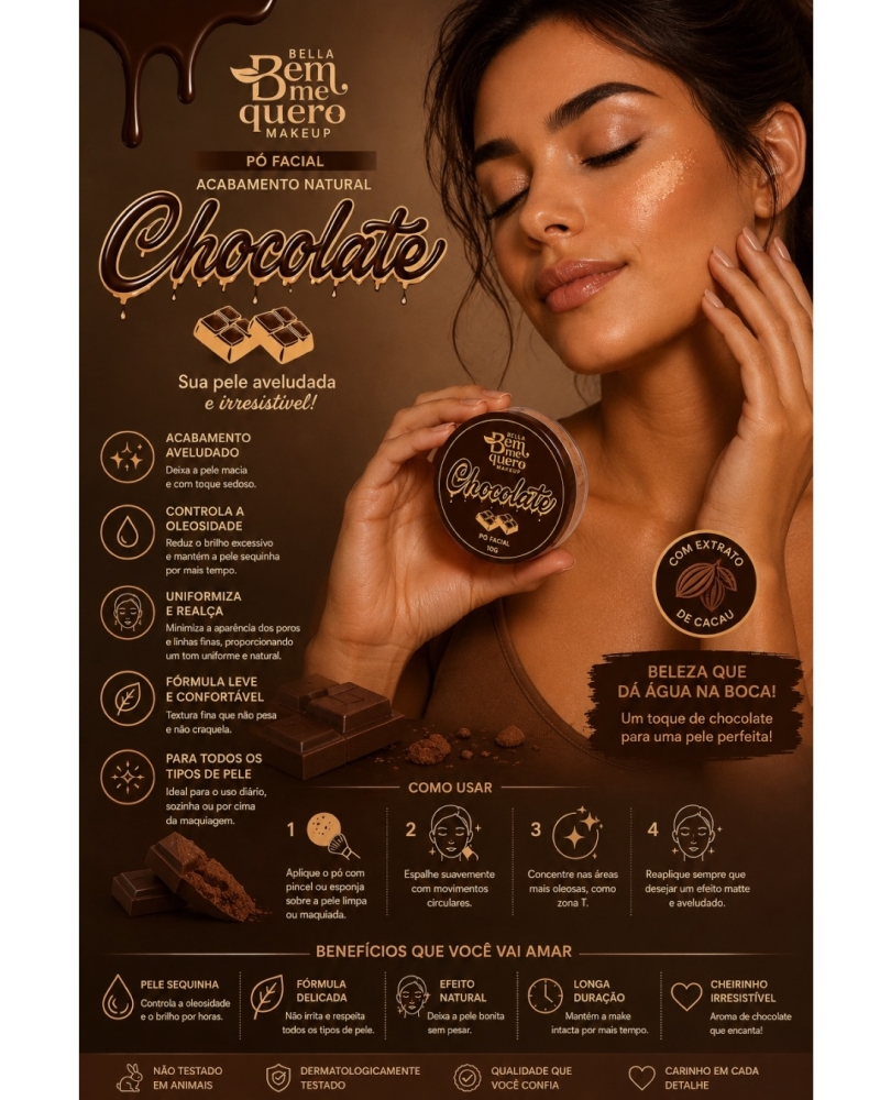 Pó Banana Chocolate 10g – Bem Me Quero | Efeito Aveludado - Imagem 2