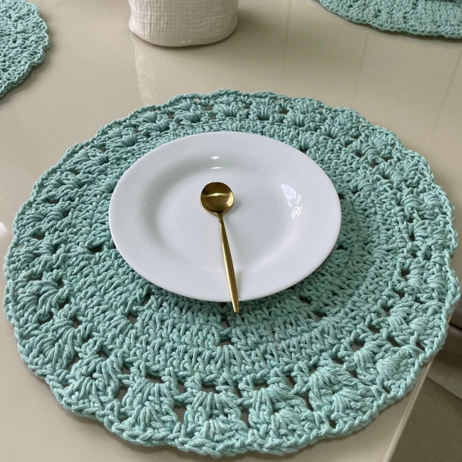 Sousplat de Crochê Artesanal Colorido – Kit 4 a 12 Peças | Mesa Posta - Imagem 5