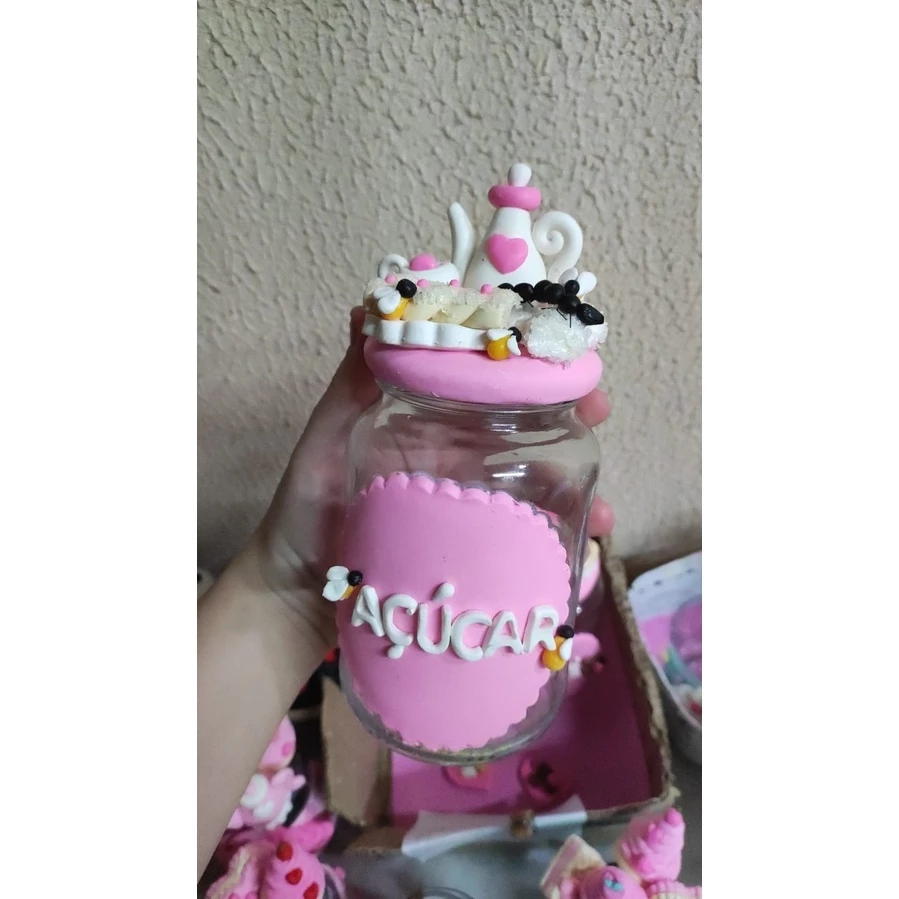 Pote de Açúcar Decorado em Biscuit Cantinho do Café - Imagem 2