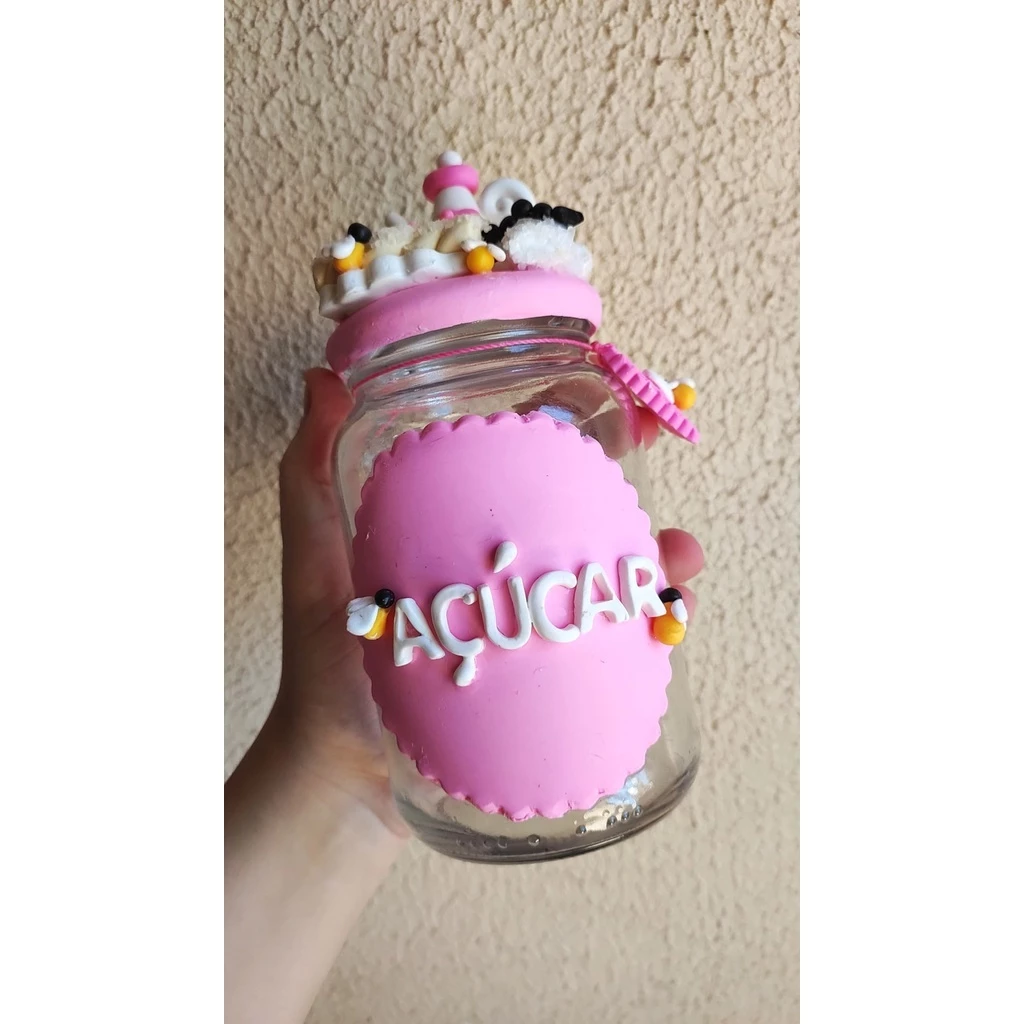 Pote de Açúcar Decorado em Biscuit Cantinho do Café - Imagem 3