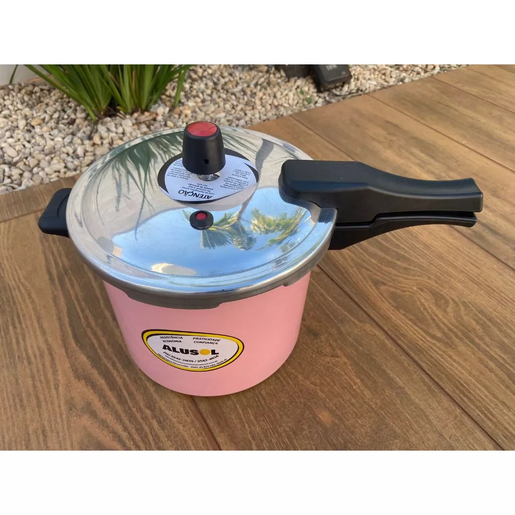 PANELA DE PRESSÃO 7,0 LITROS - FECHAMENTO EXTERNO - ROSA BARBIE - Imagem 2