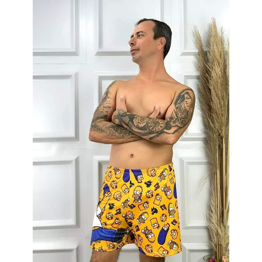 Samba Canção Masculino Suede Estampado – Pijama Adulto
