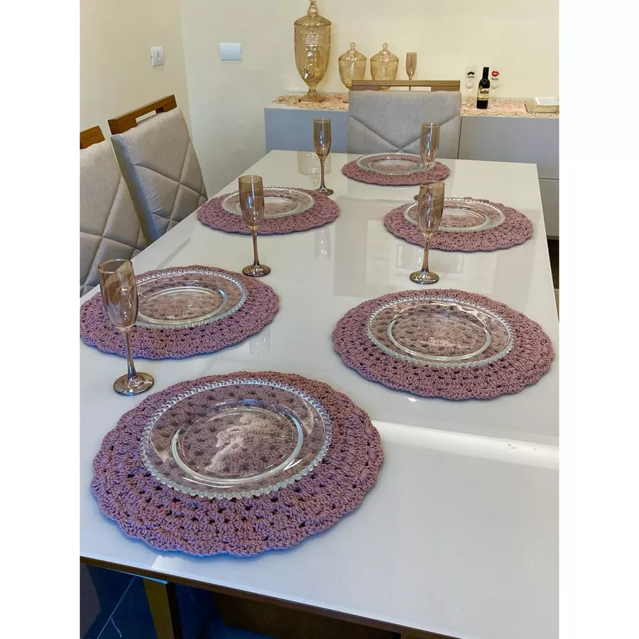 Sousplat de Crochê Artesanal Colorido – Kit 4 a 12 Peças | Mesa Posta