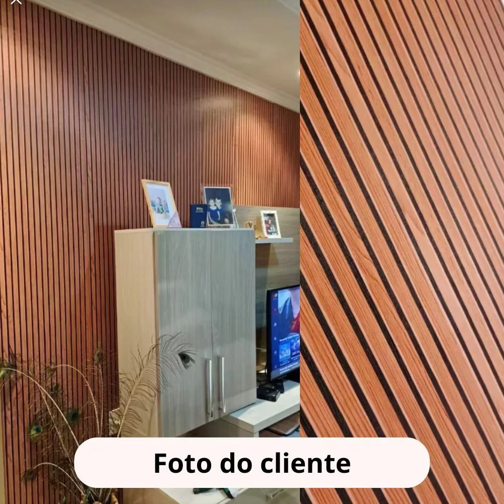 Papel de Parede Madeira 3D Adesivo Auto Colante Ripado 5 Metros e 10 Metros - Imagem 4