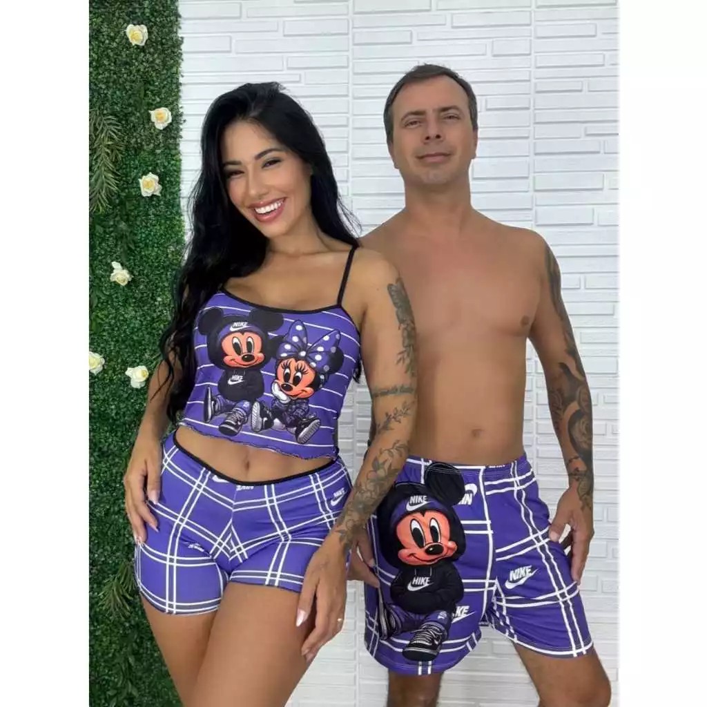 Kit Pijama de Casal Short Doll + Samba Canção - Imagem 5
