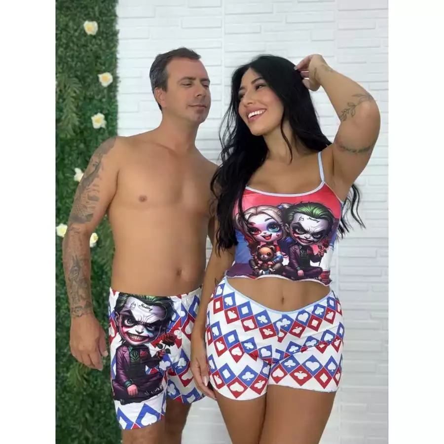 Kit Pijama de Casal Short Doll + Samba Canção - Imagem 2
