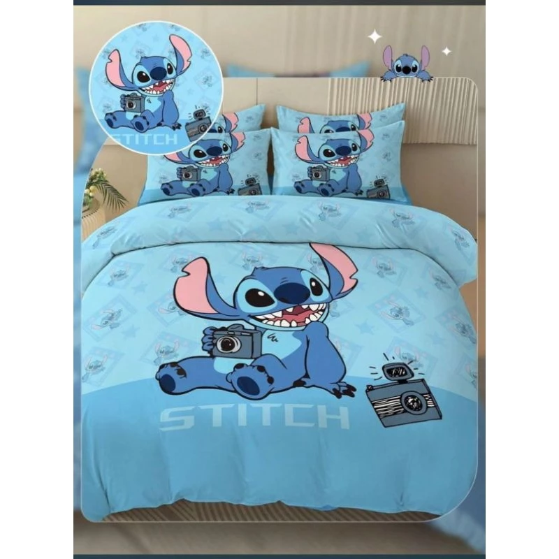 Edredom Queen 5 peças Tendencia Stitch Dupla Face Antialergico