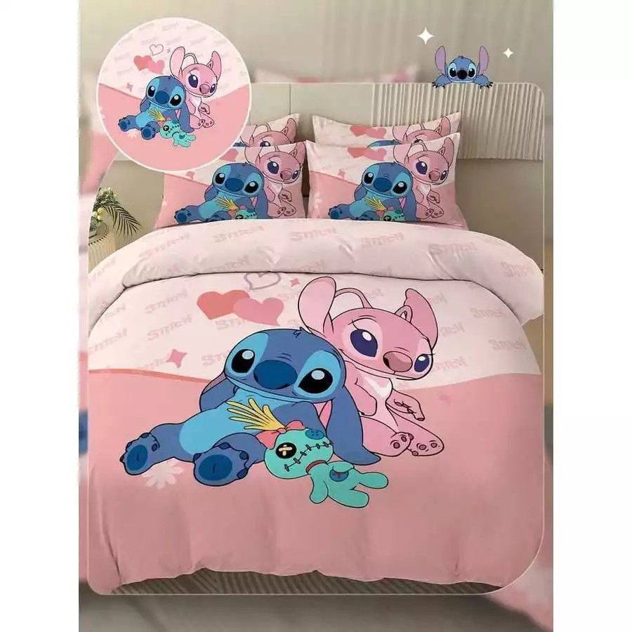 Edredom Queen Personagem Tendência Stitch 3 peças - Imagem 3