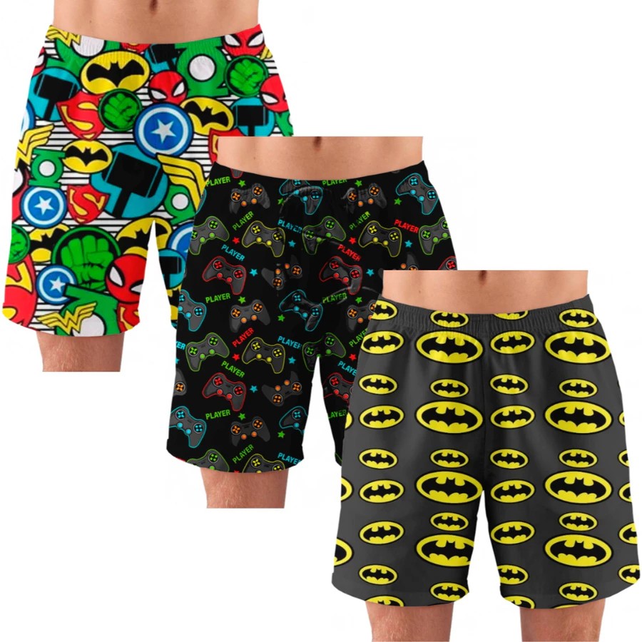 Kit 2 Pijamas Masculino Samba Canção Short Para Dormir