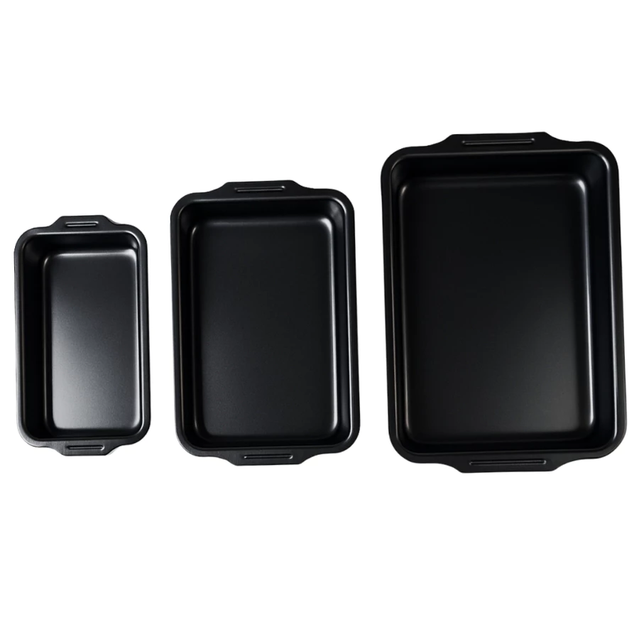 Jogo De Assadeiras Retangular Antiaderente 3 Peças Rosa Nacional - Imagem 3