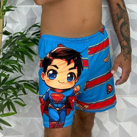 Samba Canção Masculino Suede Estampado com Personagens – Pijama Confortável - Imagem 2