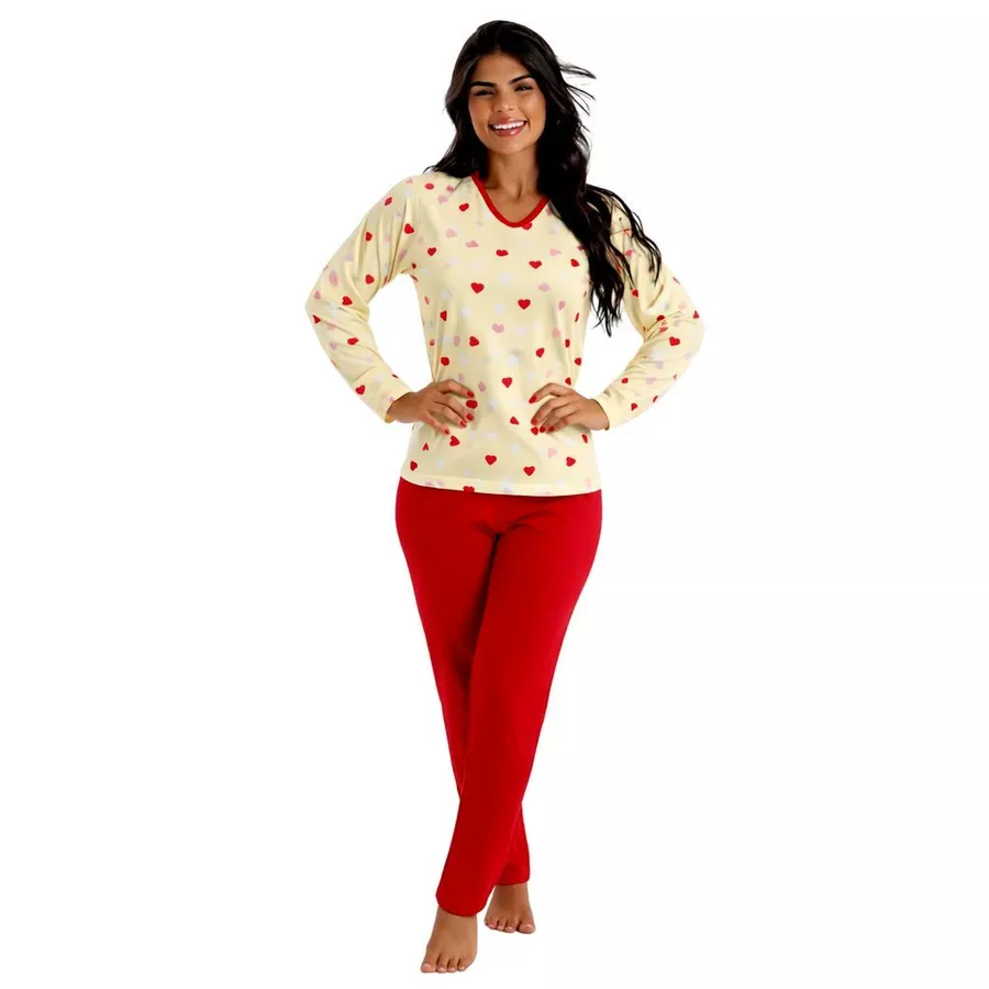 Pijama Feminino de Inverno Suede Longo – Quentinho e Confortável - Imagem 2