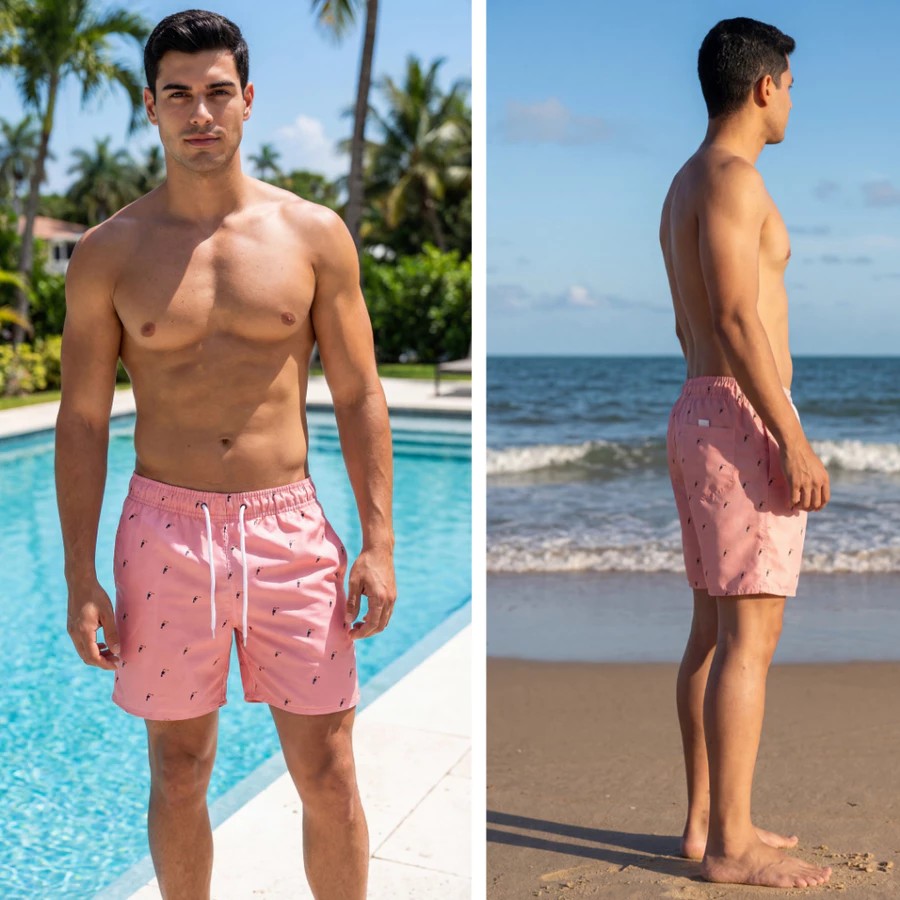 Shorts Masculino Tactel Praia & Lazer – Estampado, Confortável e Secagem Rápida - Imagem 2
