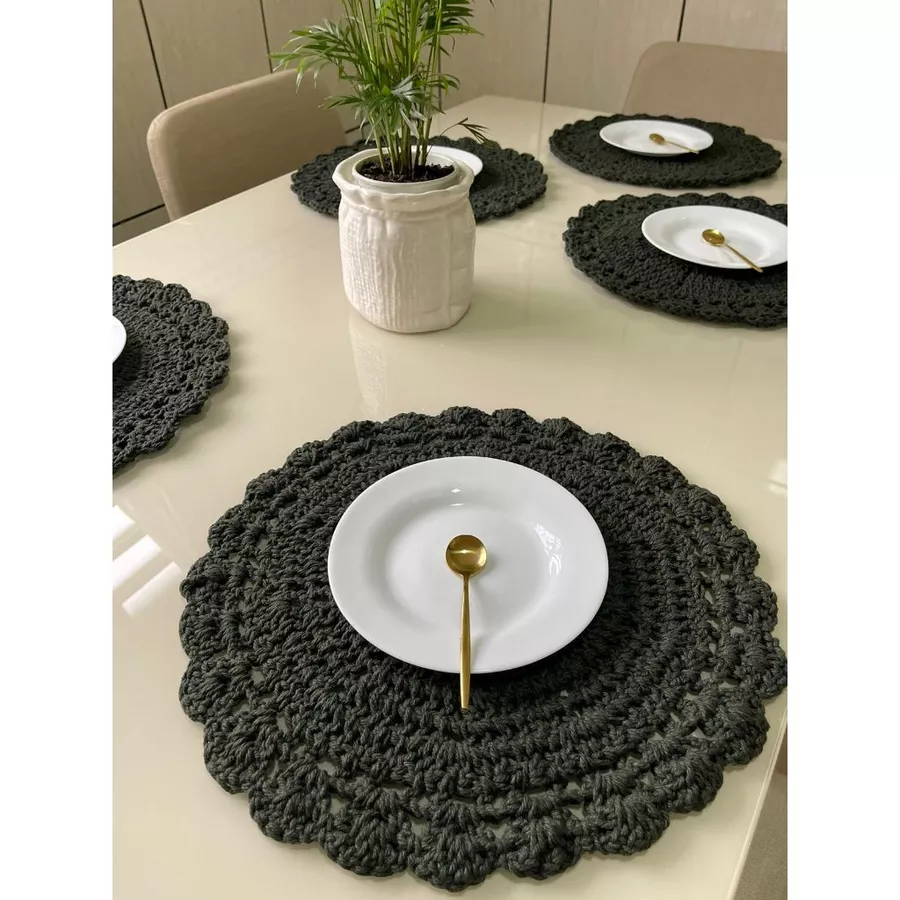 Sousplat de Crochê Artesanal Colorido – Kit 4 a 12 Peças | Mesa Posta - Imagem 10