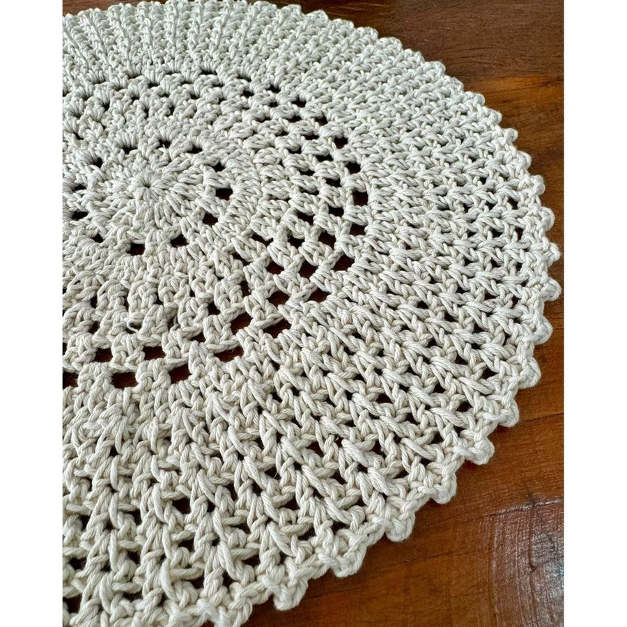 Sousplat Vezinho Descanso de Prato 38cm Crochê Artesanal - Imagem 2