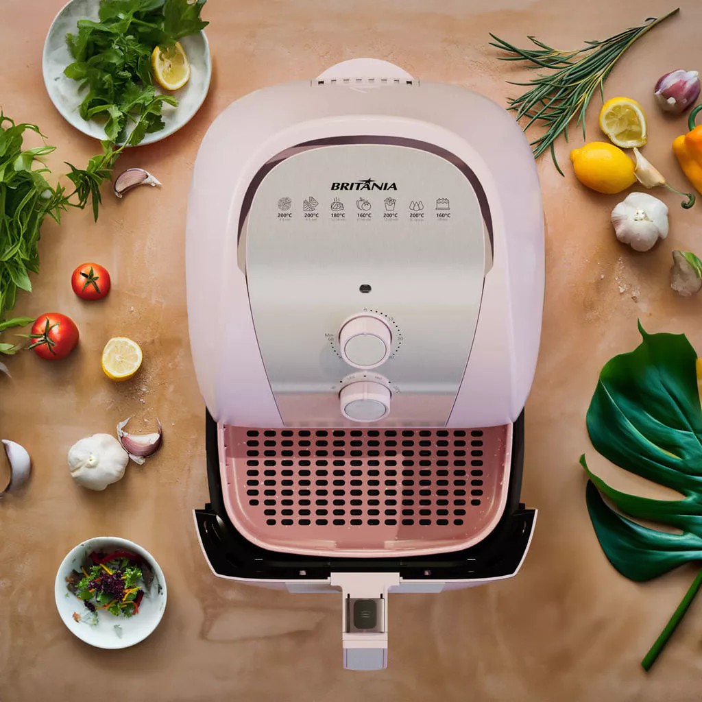 Air Fryer Rosa Britânia 5,5L Pinkstone 1500W - Imagem 4