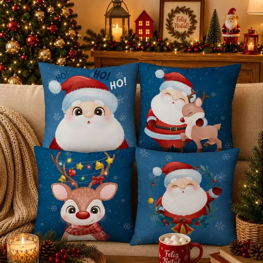 Kit com 4 Capas de Almofada Natalinas - Imagem 14