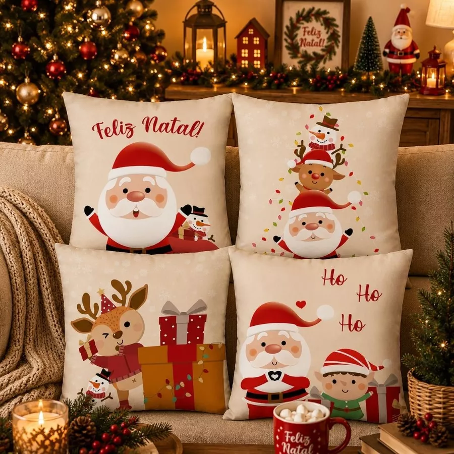 Kit com 4 Capas de Almofada Natalinas - Imagem 7