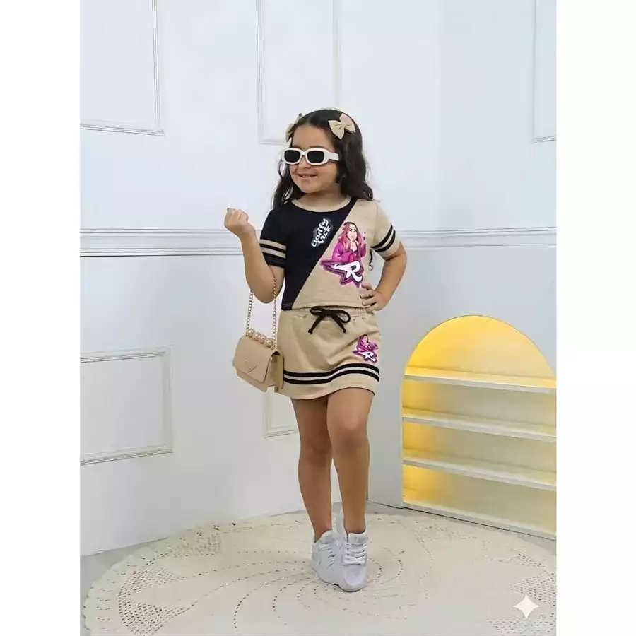 Conjunto Infantil Menina Emily Vick – Blusa + Short Saia - Imagem 4