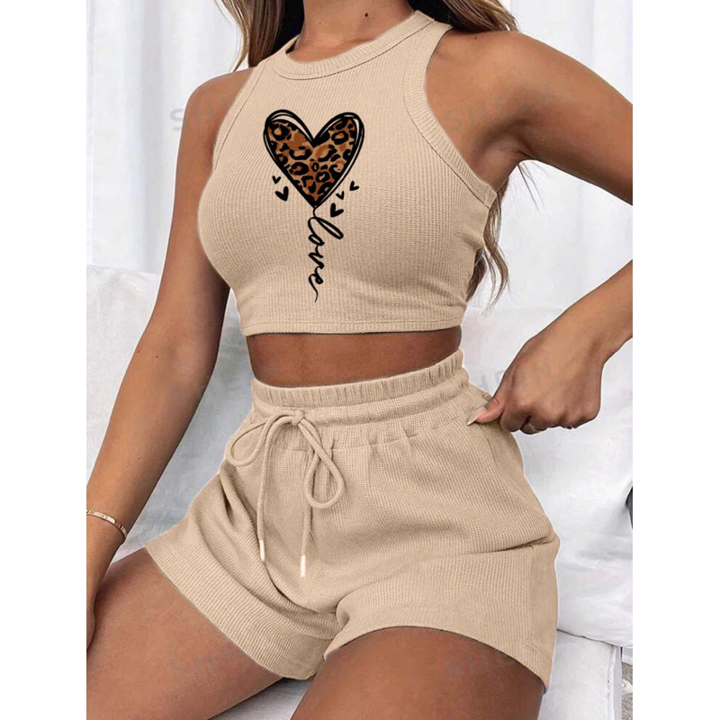 Conjunto cropped e short canelado 3D Feminino - Imagem 8