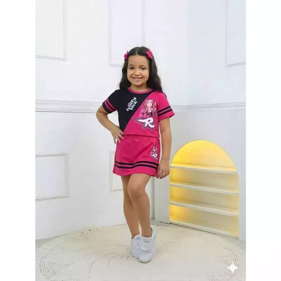 Conjunto Infantil Menina Emily Vick – Blusa + Short Saia - Imagem 5