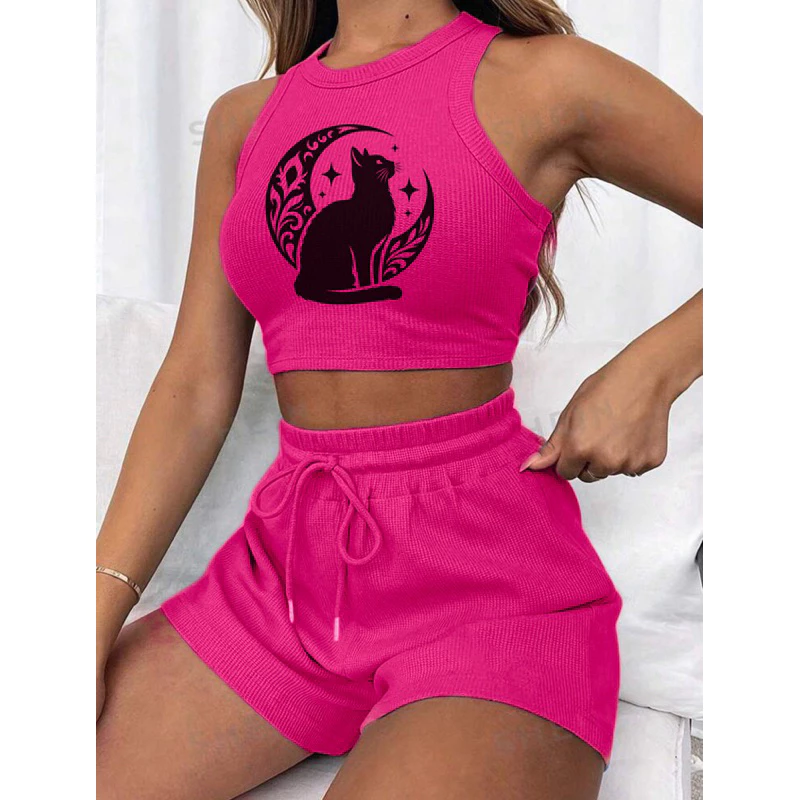 Conjunto cropped e short canelado 3D Feminino - Imagem 4