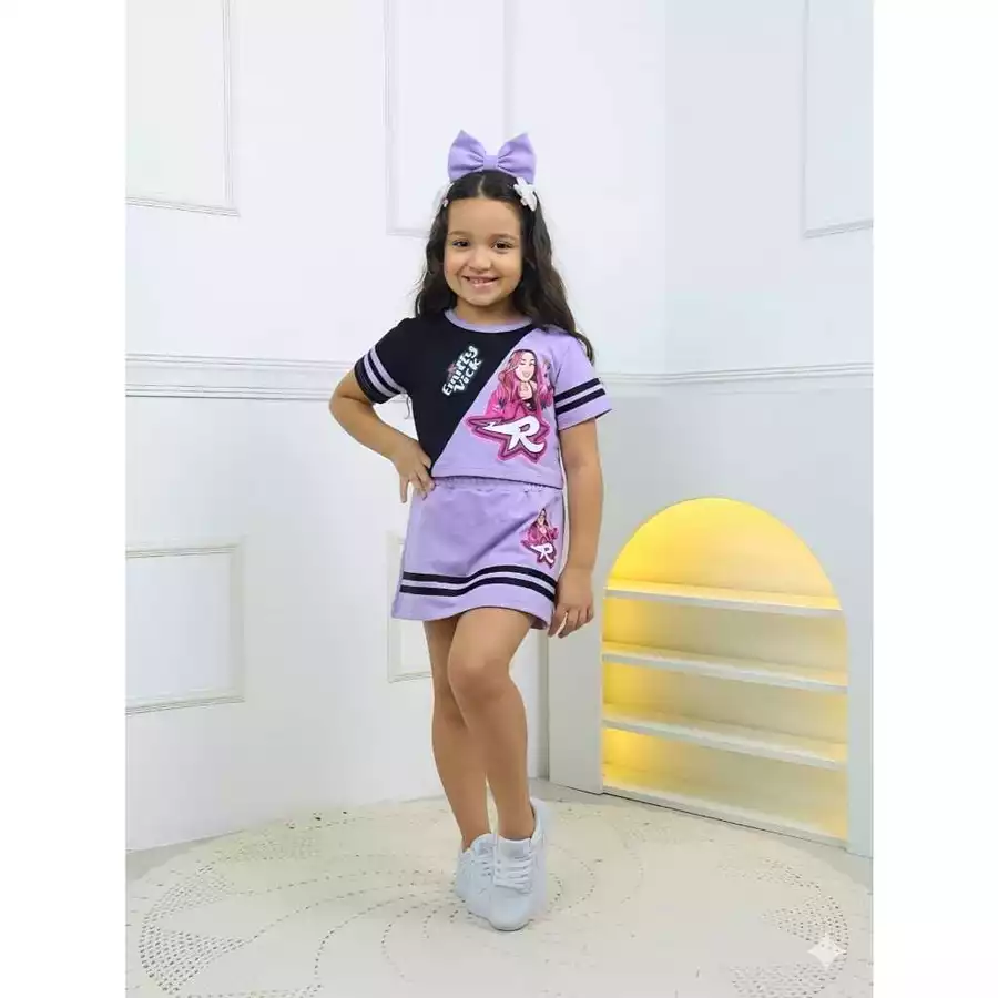 Conjunto Infantil Menina Emily Vick – Blusa + Short Saia - Imagem 6
