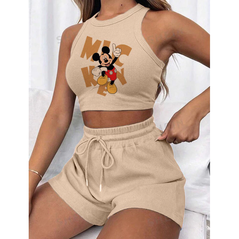 Conjunto cropped e short canelado 3D Feminino - Imagem 4