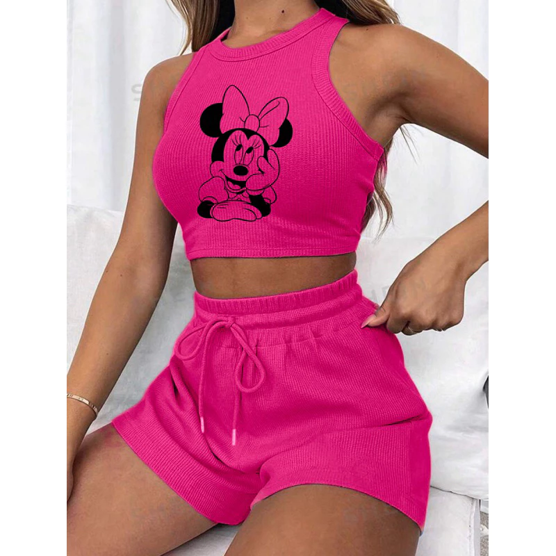 Conjunto cropped e short canelado 3D Feminino - Imagem 6