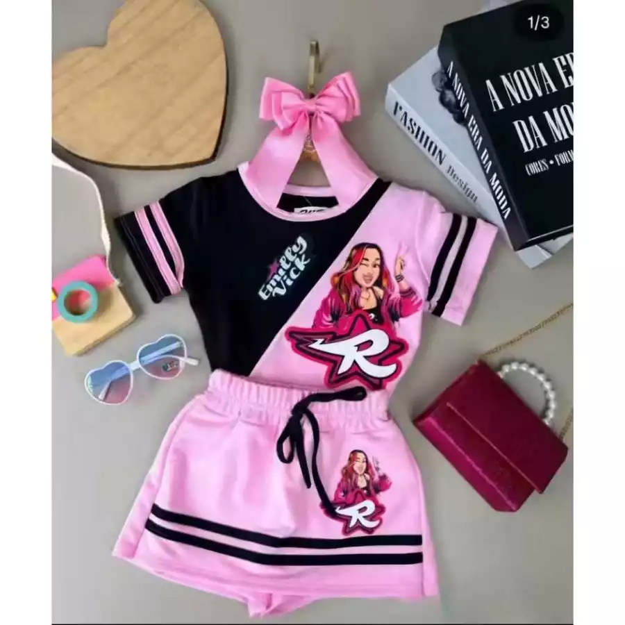 Conjunto Infantil Menina Emily Vick – Blusa + Short Saia