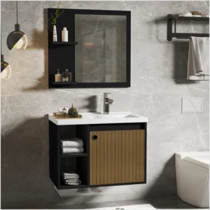 CONJUNTO GABINETE COM ESPELHEIRA E CUBA PARA BANHEIRO 60CM ADONIS VARIAS CORES