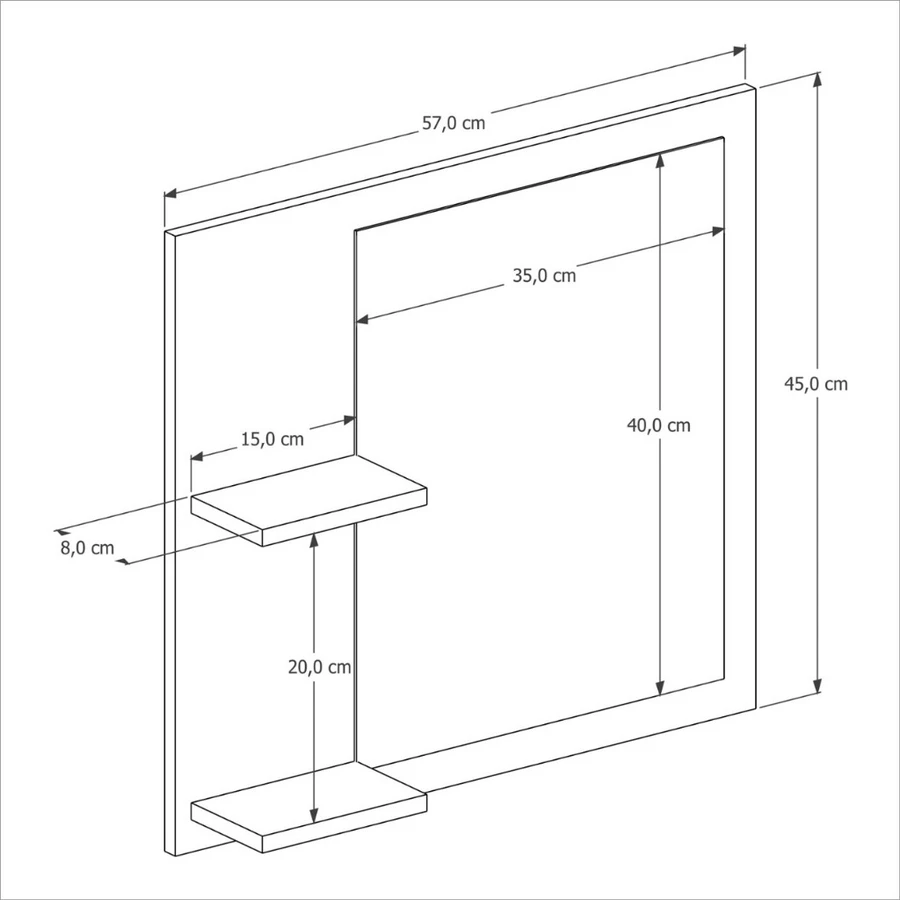 CONJUNTO GABINETE COM ESPELHEIRA E CUBA PARA BANHEIRO 60CM ADONIS VARIAS CORES - Imagem 7