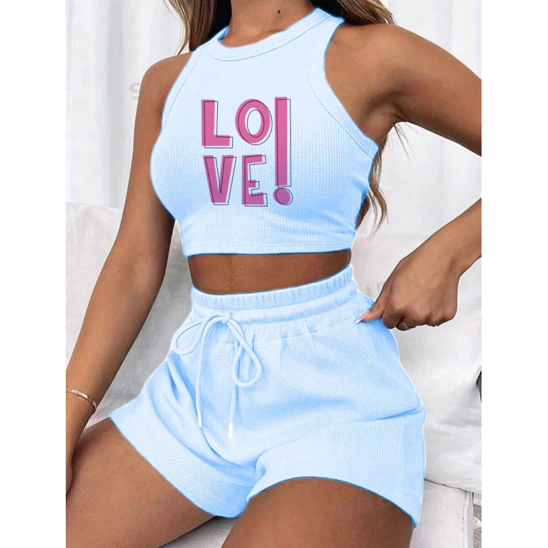 Conjunto cropped e short canelado 3D Feminino - Imagem 3