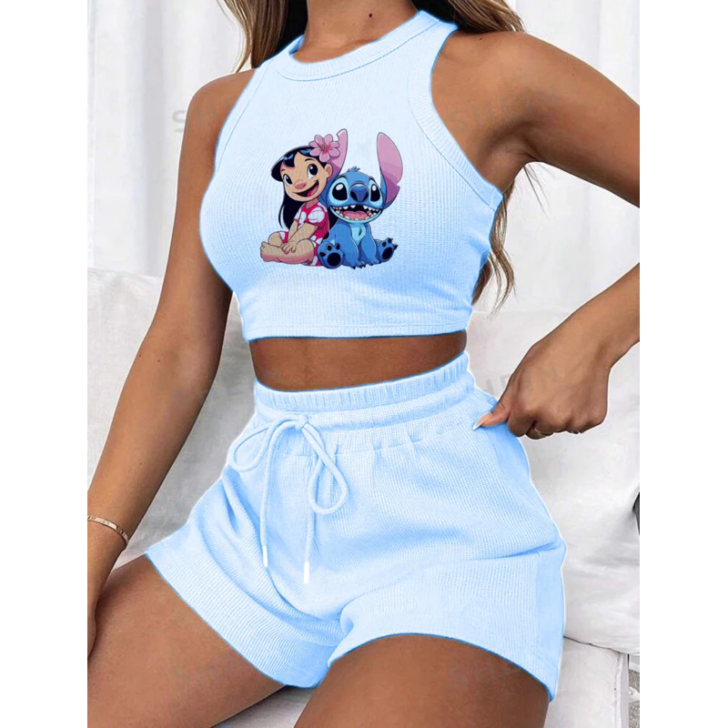 Conjunto cropped e short canelado 3D Feminino - Imagem 5