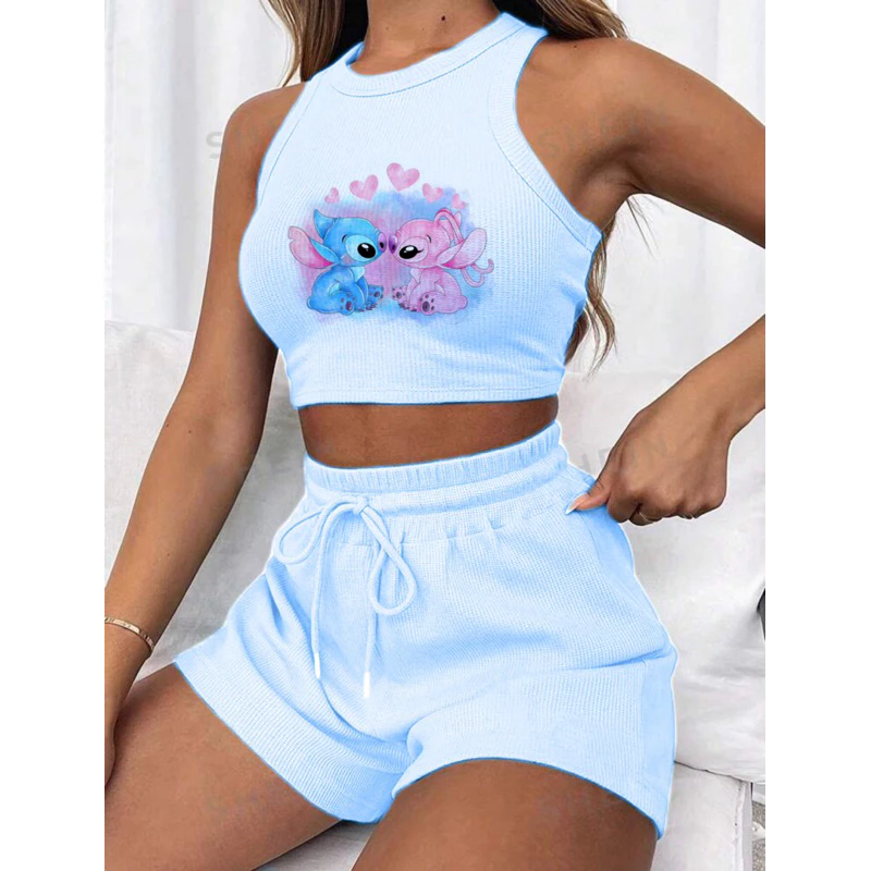 Conjunto cropped e short canelado 3D Feminino - Imagem 6