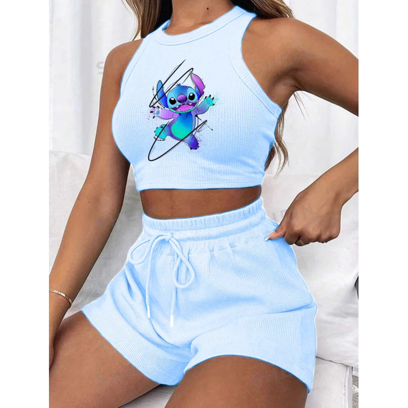 Conjunto cropped e short canelado 3D Feminino - Imagem 7