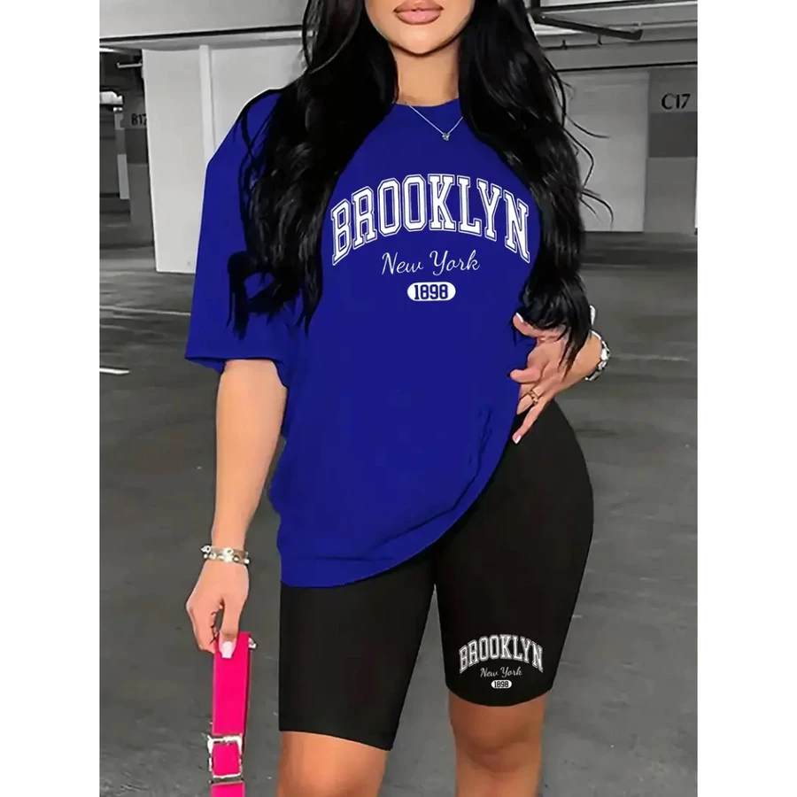 Conjunto Feminino Bermuda Legging+Camiseta Academia Brooklyn New York - Imagem 5
