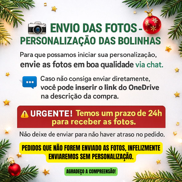Kit Bolas de Natal Com Foto Personalizada - Imagem 4