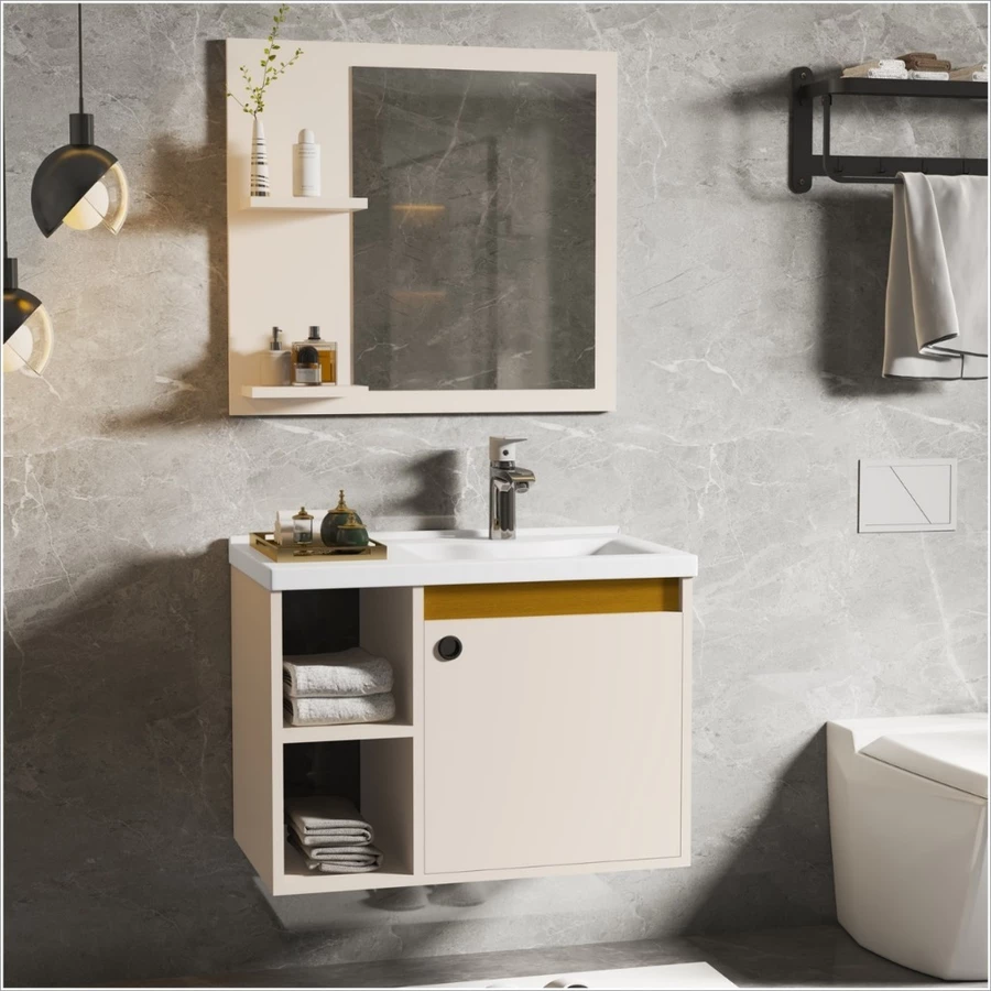 CONJUNTO GABINETE COM ESPELHEIRA E CUBA PARA BANHEIRO 60CM ADONIS VARIAS CORES - Imagem 5