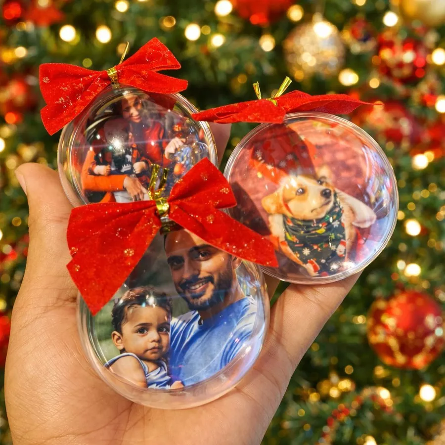 Kit Bolas de Natal Com Foto Personalizada - Imagem 2