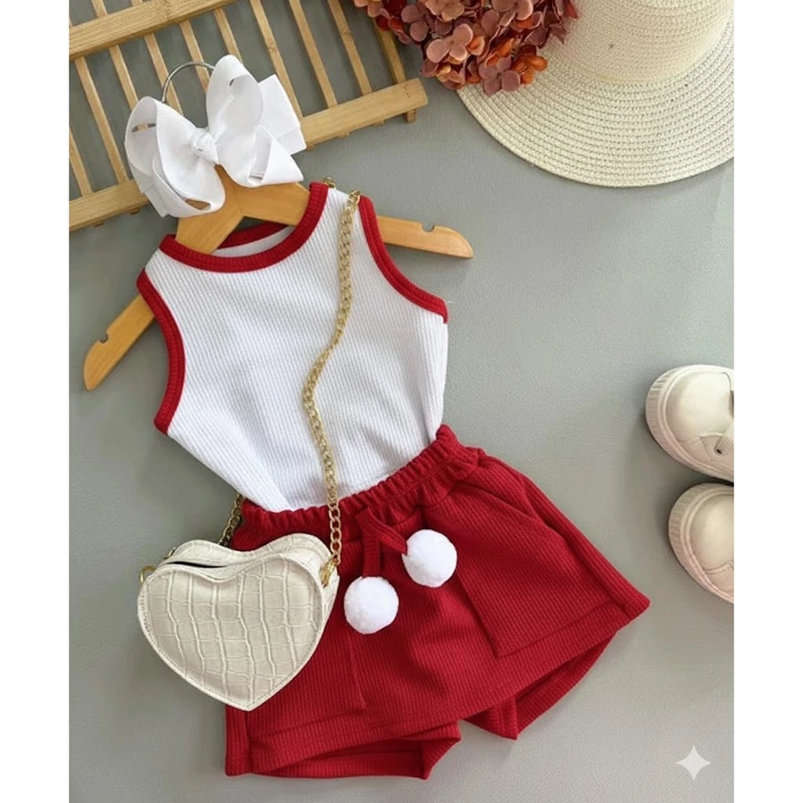 Conjunto Infantil Menina – Regata Ribana + Short Saia Ana