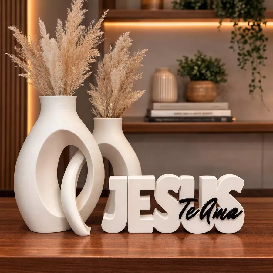 KIT VASO DUPLO DECORATIVO – JESUS TE AMA