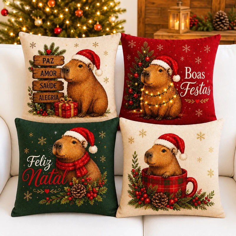 kit 4 capas de almofadas Decorativas Natal - Imagem 3