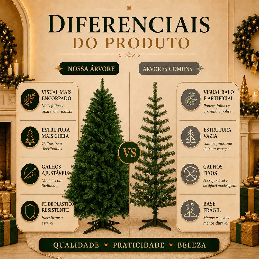 🎄 Árvore de Natal Verde 150cm – 220 Galhos - Imagem 2