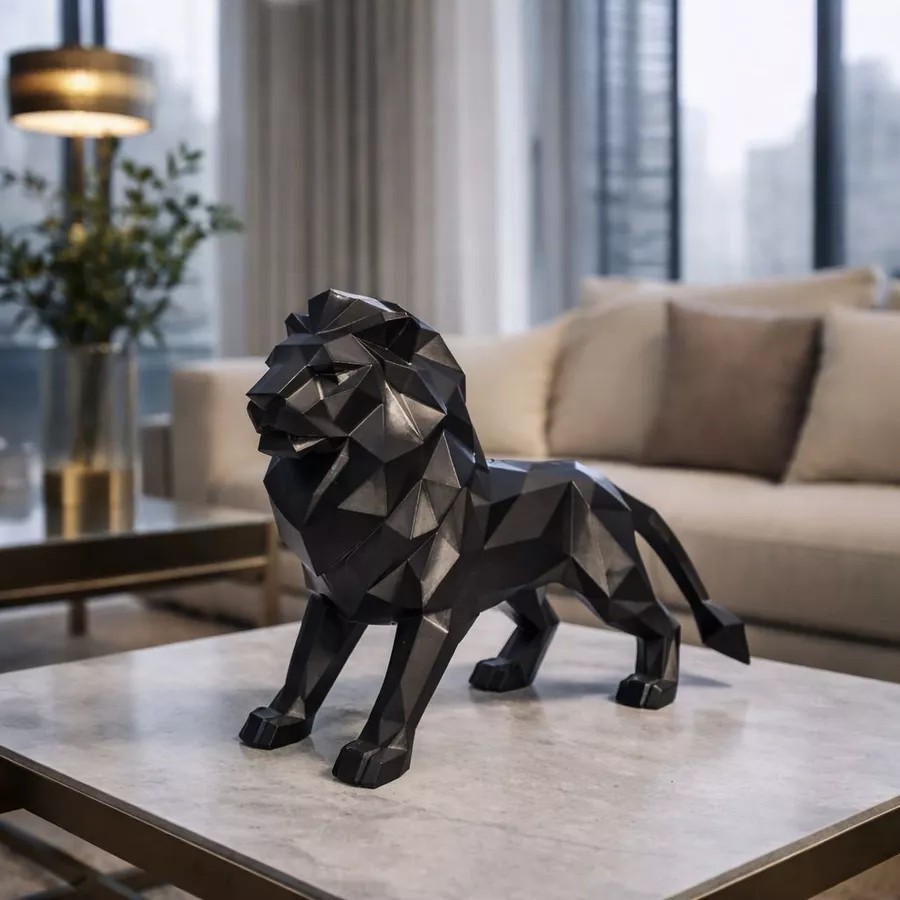 ESCULTURA LEÃO DOURADO – DECORAÇÃO PREMIUM - Imagem 5