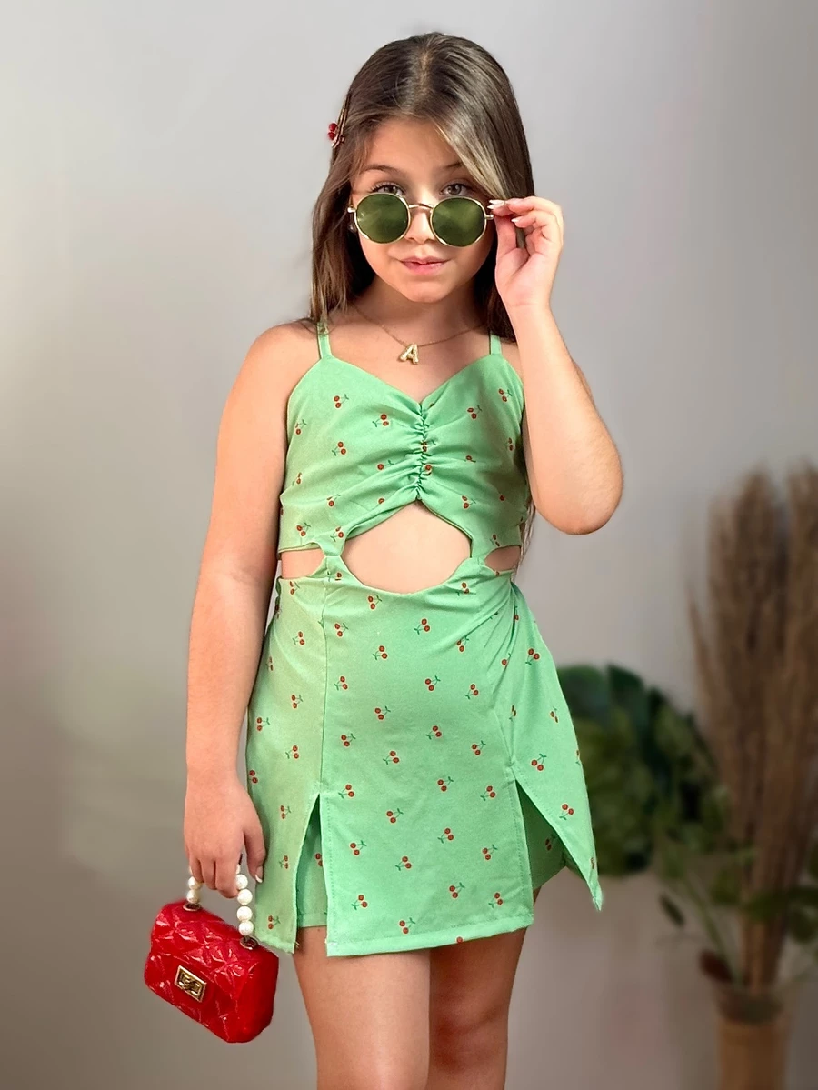 Macaquinho Infantil Short e Saia Crepinho Moda Blogueirinha 4 au 10 - Imagem 9