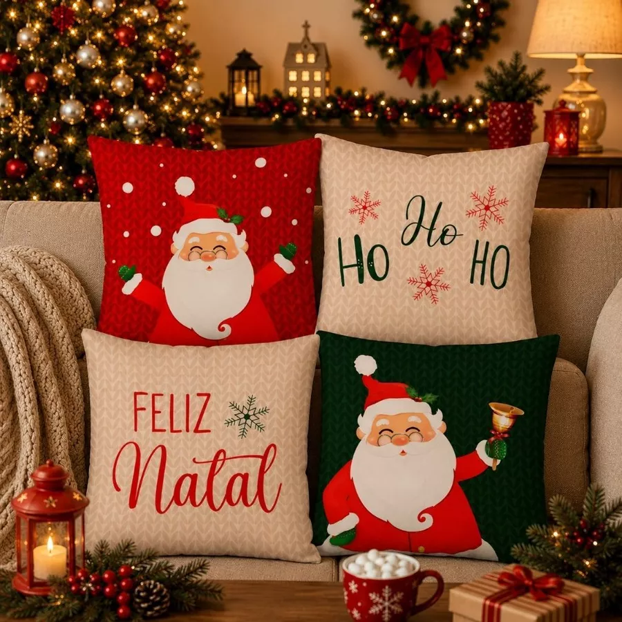Kit com 4 Capas de Almofada Natalinas - Imagem 13