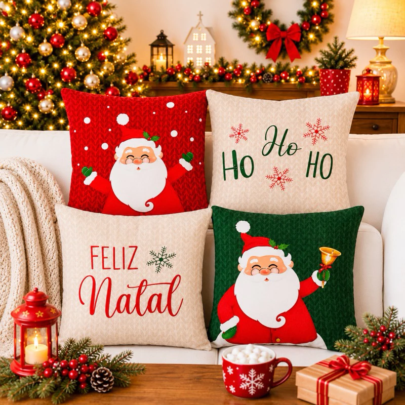 kit 4 capas de almofadas Decorativas Natal - Imagem 2