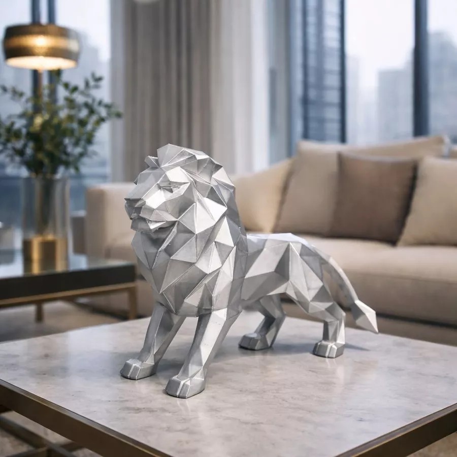ESCULTURA LEÃO DOURADO – DECORAÇÃO PREMIUM - Imagem 6